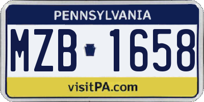 PA license plate MZB1658