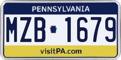 PA license plate MZB1679