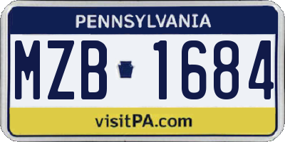 PA license plate MZB1684