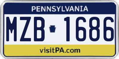 PA license plate MZB1686