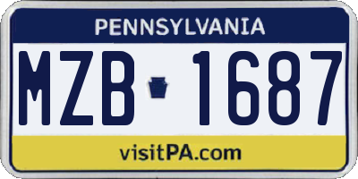 PA license plate MZB1687