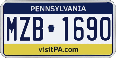 PA license plate MZB1690