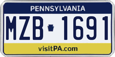 PA license plate MZB1691