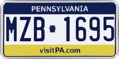 PA license plate MZB1695