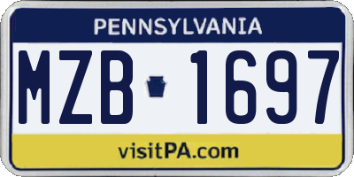 PA license plate MZB1697