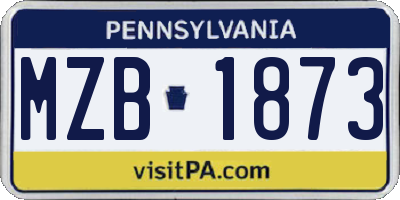 PA license plate MZB1873