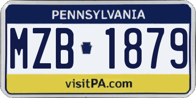PA license plate MZB1879