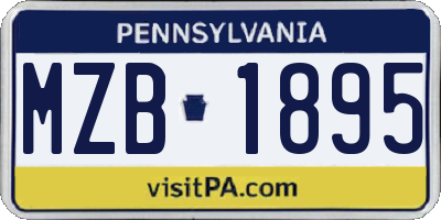 PA license plate MZB1895
