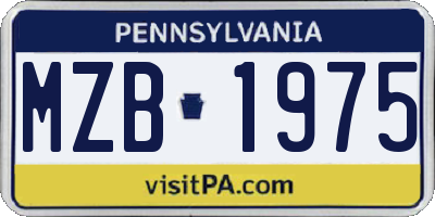 PA license plate MZB1975