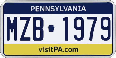 PA license plate MZB1979