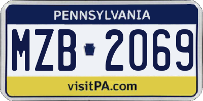 PA license plate MZB2069
