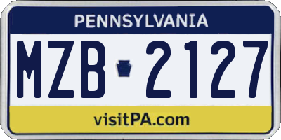 PA license plate MZB2127