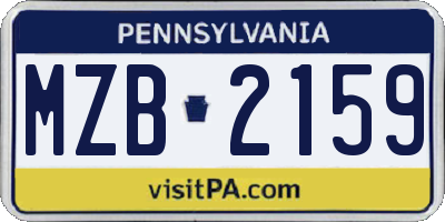 PA license plate MZB2159