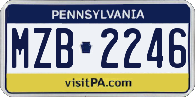 PA license plate MZB2246