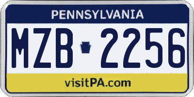 PA license plate MZB2256