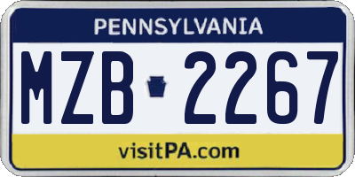 PA license plate MZB2267