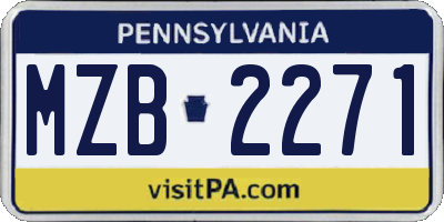 PA license plate MZB2271