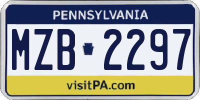 PA license plate MZB2297