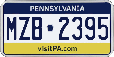 PA license plate MZB2395