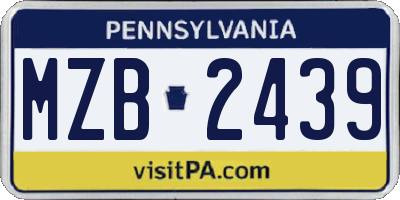 PA license plate MZB2439