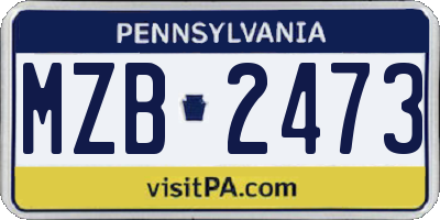 PA license plate MZB2473