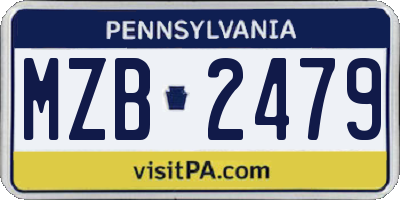 PA license plate MZB2479