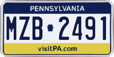 PA license plate MZB2491