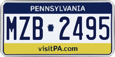 PA license plate MZB2495