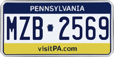 PA license plate MZB2569