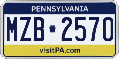 PA license plate MZB2570