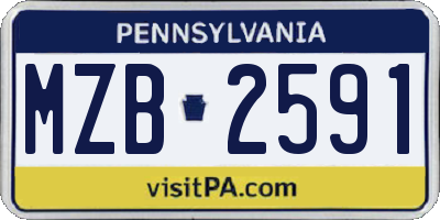 PA license plate MZB2591