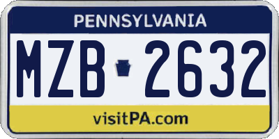 PA license plate MZB2632