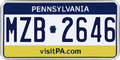 PA license plate MZB2646
