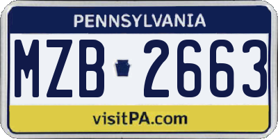 PA license plate MZB2663