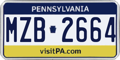 PA license plate MZB2664