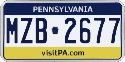 PA license plate MZB2677