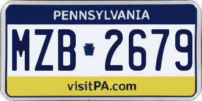 PA license plate MZB2679