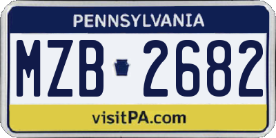 PA license plate MZB2682