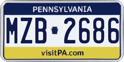 PA license plate MZB2686