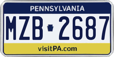 PA license plate MZB2687