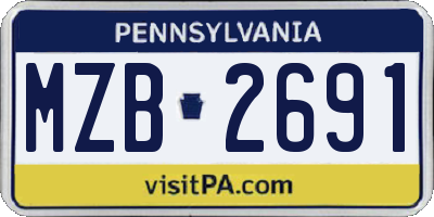 PA license plate MZB2691