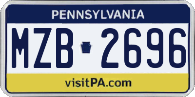PA license plate MZB2696