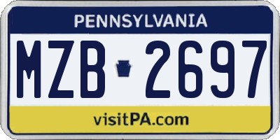 PA license plate MZB2697