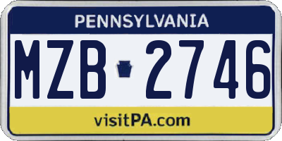 PA license plate MZB2746