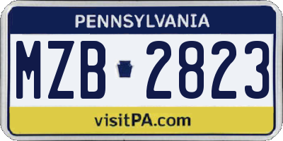 PA license plate MZB2823