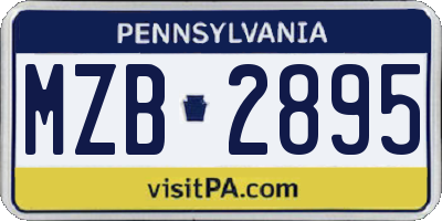 PA license plate MZB2895