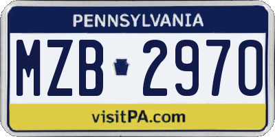 PA license plate MZB2970