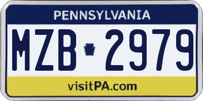PA license plate MZB2979