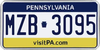 PA license plate MZB3095