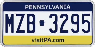 PA license plate MZB3295